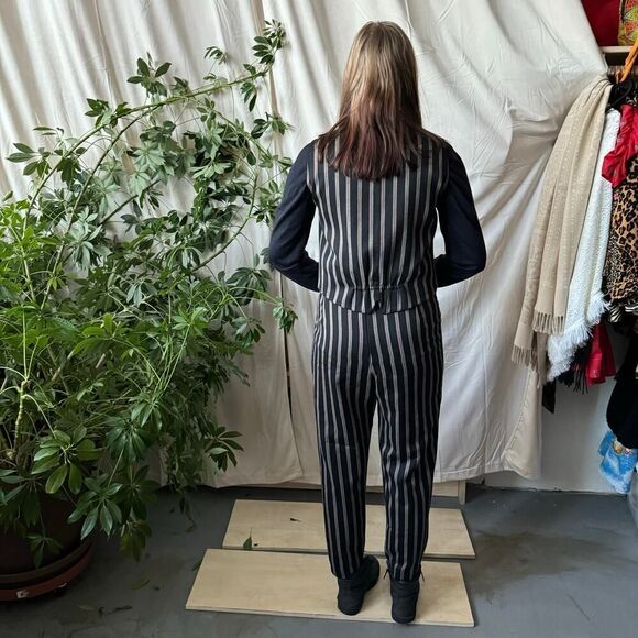 Vintage Shirley Mullings Couture Striped Vest & Pants Set - Picture 4 of 6